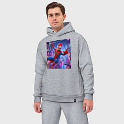 Мужской костюм оверсайз Homer Simpson and Spider man - collaboration, цвет: меланж — фото 2