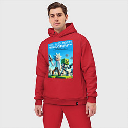 Мужской костюм оверсайз Rick and Morty Minecraft - collaboration, цвет: красный — фото 2