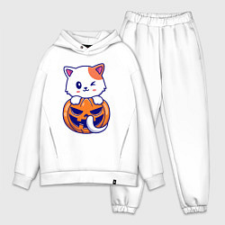 Мужской костюм оверсайз Halloween meow, цвет: белый