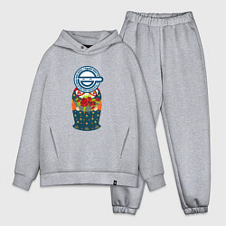 Мужской костюм оверсайз Матрёшка смеющийся человек, цвет: меланж