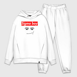 Мужской костюм оверсайз Sigma boy roblox face - gaming meme collab