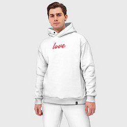 Мужской костюм оверсайз Love для маленького красного сердца, цвет: белый — фото 2