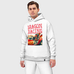 Мужской костюм оверсайз Dragon cool racer - ai art, цвет: белый — фото 2