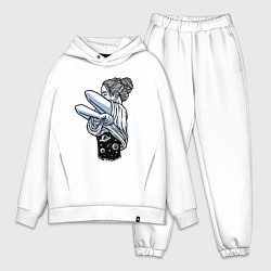Мужской костюм оверсайз Космическая красотка, цвет: белый