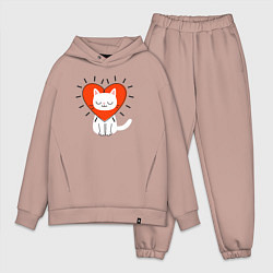 Мужской костюм оверсайз Кошкино сердечко