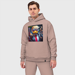 Мужской костюм оверсайз Donald Trump is the duck of peace - joke, цвет: пыльно-розовый — фото 2