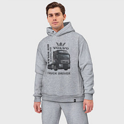 Мужской костюм оверсайз Volvo мой грузовик мои правила, цвет: меланж — фото 2