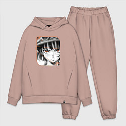 Мужской костюм оверсайз Оранжевоглазая девушка, цвет: пыльно-розовый
