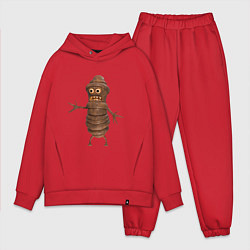 Мужской костюм оверсайз Сartoon worm character brown, цвет: красный