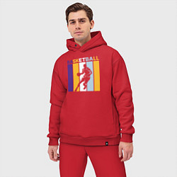 Мужской костюм оверсайз Play basketball, цвет: красный — фото 2