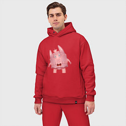 Мужской костюм оверсайз Cartoon monster pink, цвет: красный — фото 2