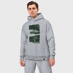 Мужской костюм оверсайз Спорткар в гранж стиле, цвет: меланж — фото 2