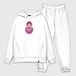 Мужской костюм оверсайз Матрёшка в розовом