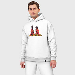 Мужской костюм оверсайз Karate chess, цвет: белый — фото 2