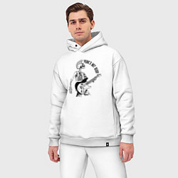 Мужской костюм оверсайз Skeleton guitarist - punks not dead motto, цвет: белый — фото 2