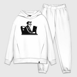 Мужской костюм оверсайз Грустный офисный планктон, цвет: белый