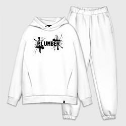 Мужской костюм оверсайз Сантехник в чероной краске