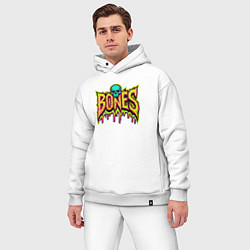 Мужской костюм оверсайз Bones стекающая краска, цвет: белый — фото 2