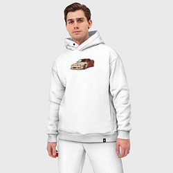 Мужской костюм оверсайз Японская машина арт, цвет: белый — фото 2