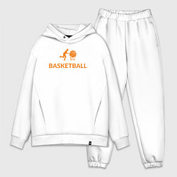 Мужской костюм оверсайз Баскетбольный мяч в корзине, цвет: белый