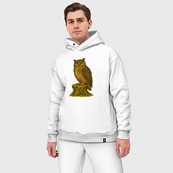 Мужской костюм оверсайз Сказочная сова, цвет: белый — фото 2