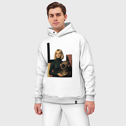 Мужской костюм оверсайз Девушки и старый водолазный шлем ретрофутуризм поп, цвет: белый — фото 2