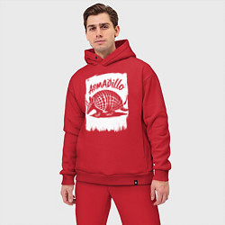 Мужской костюм оверсайз Броненосец черный, цвет: красный — фото 2