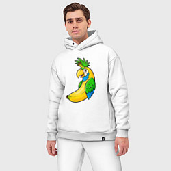 Мужской костюм оверсайз Банановый попугай, цвет: белый — фото 2