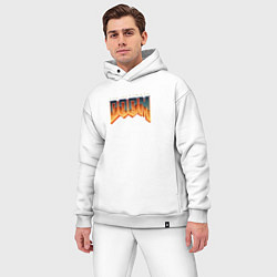 Мужской костюм оверсайз Doom ultimate logo, цвет: белый — фото 2