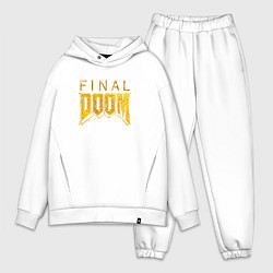 Мужской костюм оверсайз Doom final gold logo