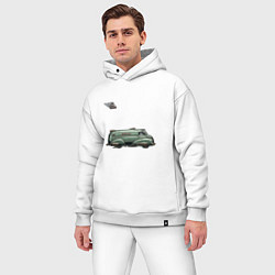 Мужской костюм оверсайз Летающий грузовик Bread ретрофутуризм, цвет: белый — фото 2