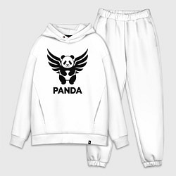 Мужской костюм оверсайз Летающая панда, цвет: белый