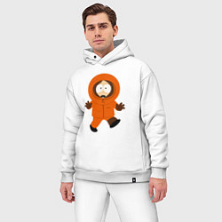 Мужской костюм оверсайз Кенни отступает назад, цвет: белый — фото 2