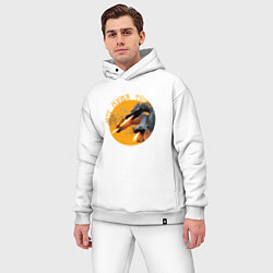 Мужской костюм оверсайз Зато душа теплая, цвет: белый — фото 2