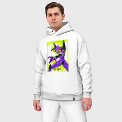 Мужской костюм оверсайз Неон Генезис Евангелион, цвет: белый — фото 2