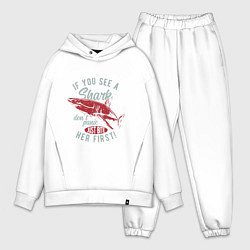 Мужской костюм оверсайз Акула, цвет: белый