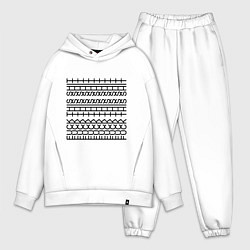 Мужской костюм оверсайз Fuck this shit pattern, цвет: белый