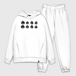 Мужской костюм оверсайз Черные тыквы на Хэллоуин