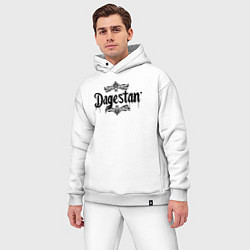 Мужской костюм оверсайз Дагестан в каплях краски, цвет: белый — фото 2