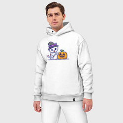 Мужской костюм оверсайз Cat pumpkin, цвет: белый — фото 2