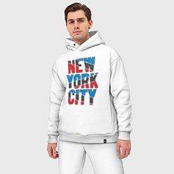 Мужской костюм оверсайз New York city, цвет: белый — фото 2