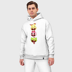 Мужской костюм оверсайз Happy Three Friends heads, цвет: белый — фото 2