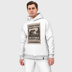 Мужской костюм оверсайз Linkin Park постер, цвет: белый — фото 2