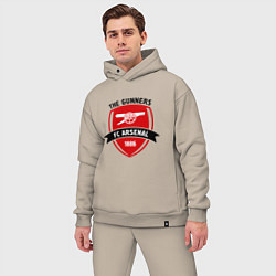 Мужской костюм оверсайз FC Arsenal: The Gunners, цвет: миндальный — фото 2