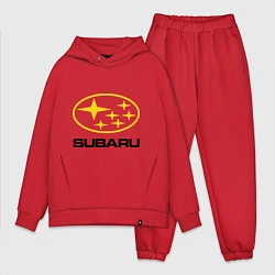 Мужской костюм оверсайз Subaru Logo, цвет: красный