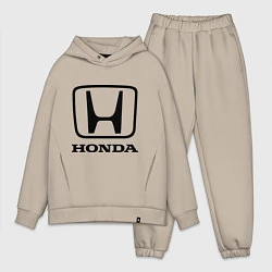 Мужской костюм оверсайз Honda logo, цвет: миндальный