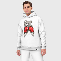 Мужской костюм оверсайз Bear Boxing, цвет: белый — фото 2
