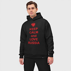 Мужской костюм оверсайз Keep Calm & Love Russia, цвет: черный — фото 2