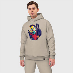 Мужской костюм оверсайз Messi Art, цвет: миндальный — фото 2