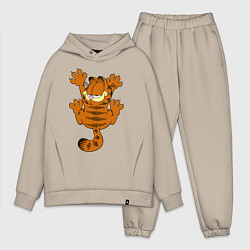 Мужской костюм оверсайз Кот Гарфилд, цвет: миндальный